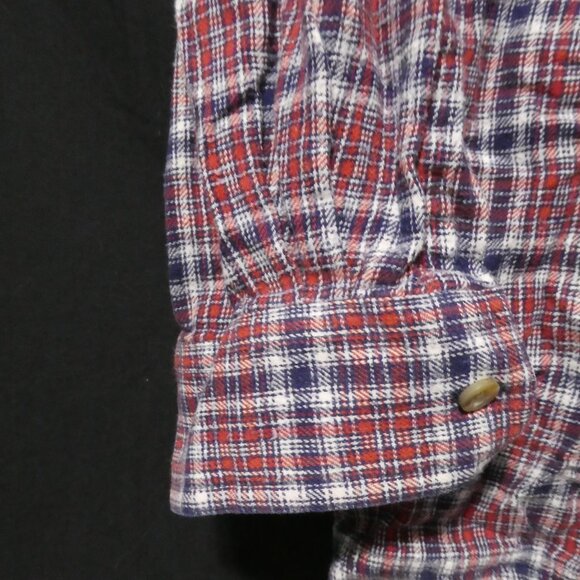 CROCODILE | large | 100% Cotton | Plaid Button-Up Front Casual Shirt | 2 Pockets - Picture 16 of 16